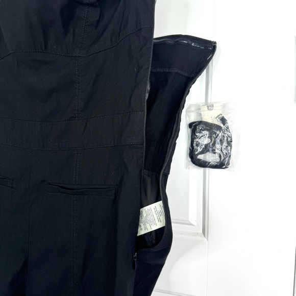 ANTHROPOLOGIE Maeve Strapless Slim Flare Jumpsuit NEW Size 10 Black Magic Fabric - Picture 10 of 14
